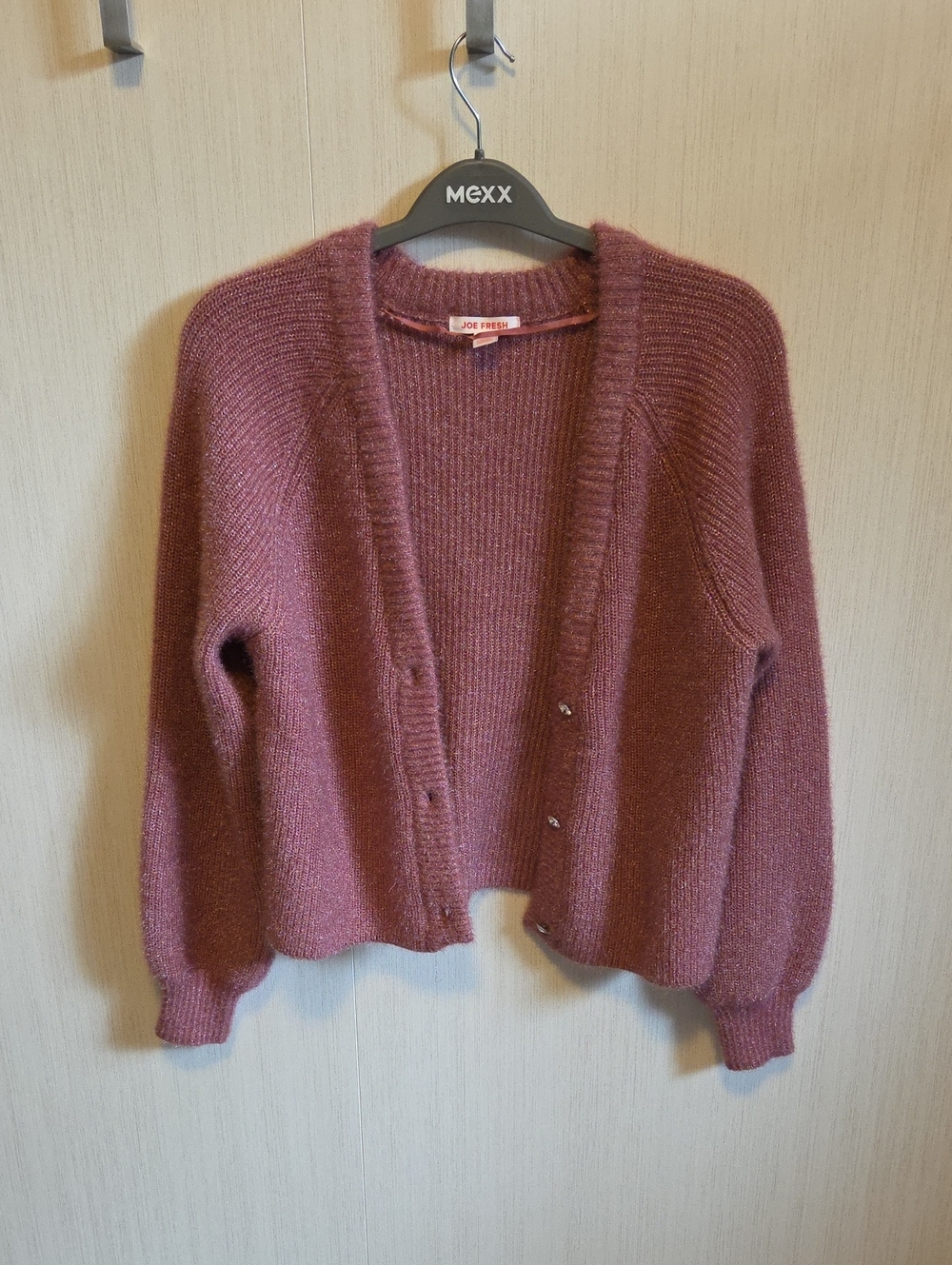 Joe Fresh Dusty Rose Open Cardigan Sweater